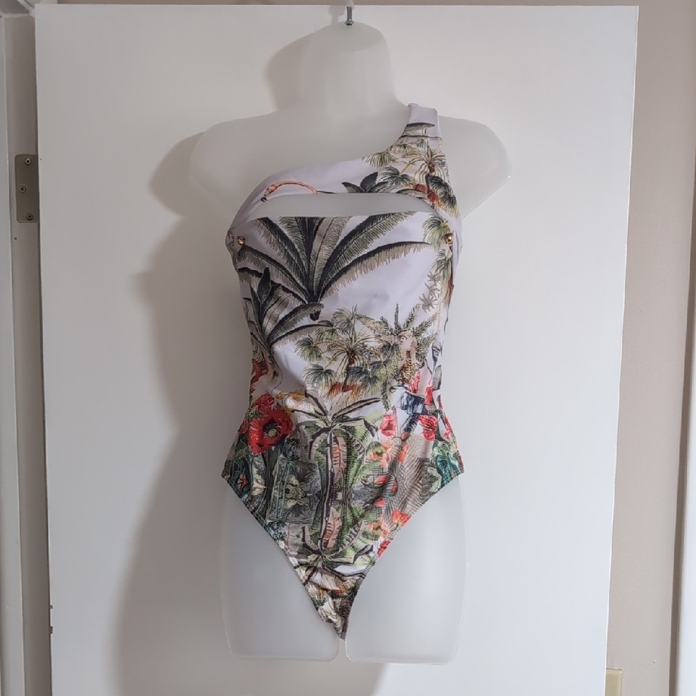 Tropical One-Shoulder Swimsuit